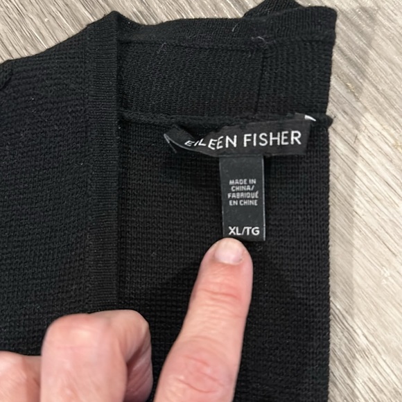 Eileen Fisher Organic Cotton Silk Cardigan, Black, NWOT - Picture 12 of 14